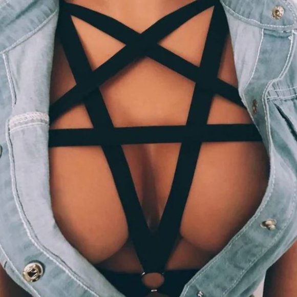 Unlisted Other - Strappy Elastic Pentagram Chest Harness Size Large